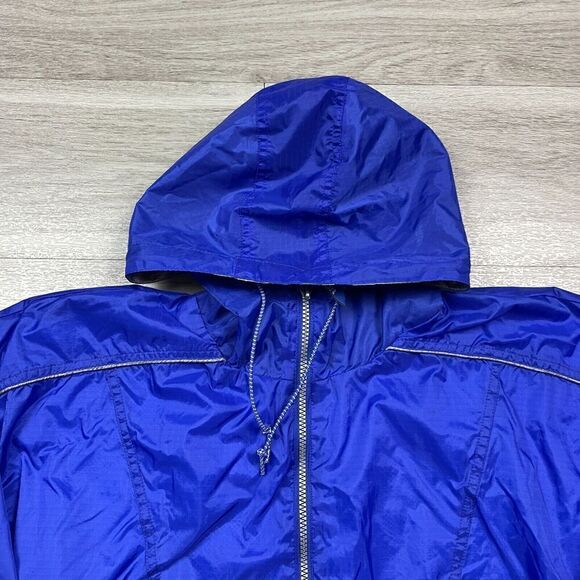 Vintage Wilson Jacket Mens Extra Large Bue Windbreaker Full Zip Hooded - Picture 2 of 10